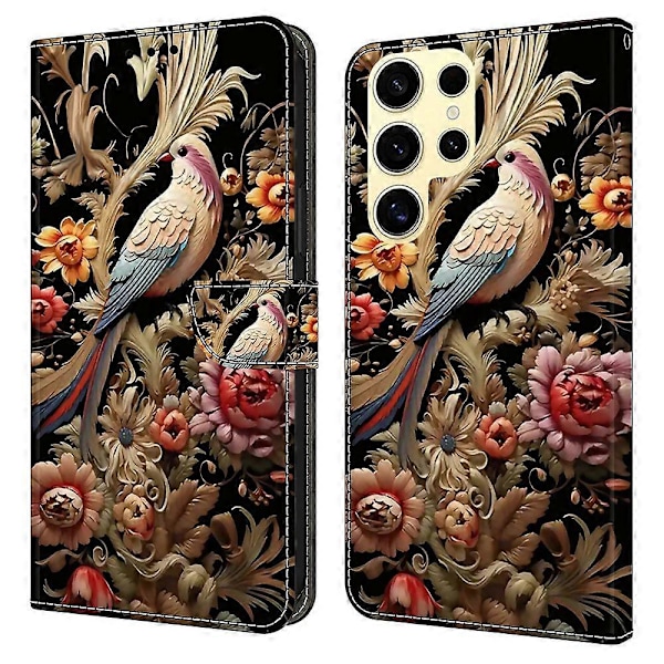 Samsung Galaxy S25 Ultra -kotelo PU-nahkainen lompakkopuhelinkotelo jalustalla Multicolor Style D