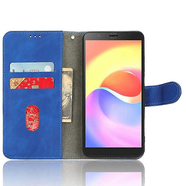 ZTE Blade A32 PU-nahkakotelo lompakko ihonmyötäinen tuntuva jalustakotelo puhelimen suojus Multicolor Style B