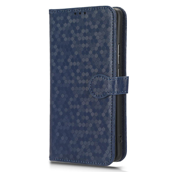 Til Oppo Reno10 Pro+ 5g PU Læder Wallet Mobil Case Dot Præget Flip Stand Telefon Cover Dark Blue