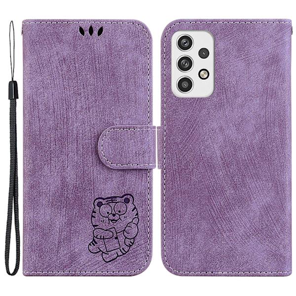 Pu Läder Magnetic Flip Phone case För Samsung Galaxy A33 5g, Stativ Plånboksmönster tryckt cover Purple