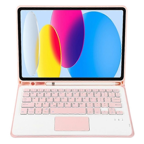 Type C A10B-A iPad 10.9 (2022) -mallille, karkkivärinen kynäpaikkamuotoilu, nahka + TPU-tablettitelinekotelo Multicolor Style C