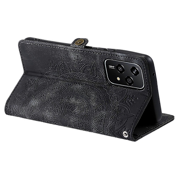 Tyyli 016 Honor 200 Lite -kotelo, ihon tuntuinen toteemikuvioitu lompakko nahkainen puhelinkotelo- Multicolor Black