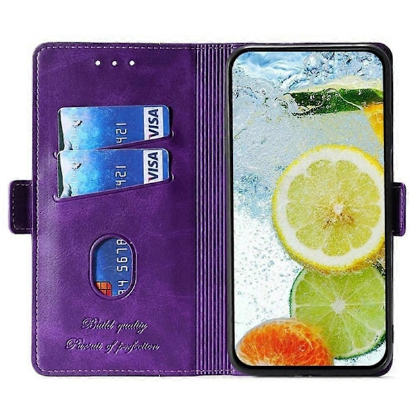 Til Oppo A5 Pro 4G/ 5G/ A5 Energy 5G Etui Kontrastfarve Tegnebog Læder Telefoncover Multicolor Rose + Purple
