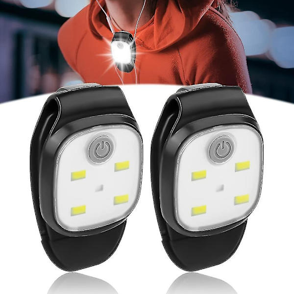 Kiinnitettävät juoksulampetit, 2 kpl USB ladattavat 4 valotilaa LED juoksulamppu pieni juoksijoille,