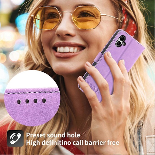 DIERFENG DF-03 Samsung Galaxy A05 4G -puhelinkotelo PU-nahkaa, jalustalla ja lompakolla Multicolor Style A