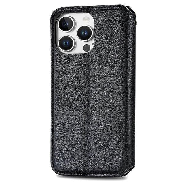PU-lærdeksel med rombemønster, lommebok og stativ til iPhone 16 Pro Max - Grå Multicolor Black