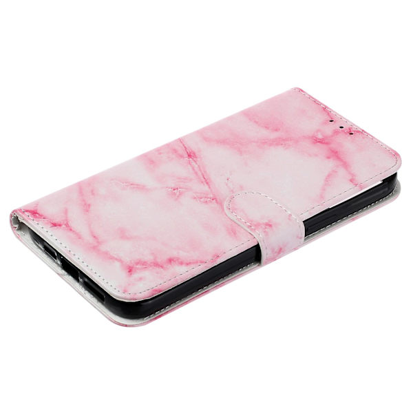 För Iphone 15 Pro Plånboksställ Pu Läder Phone case Mönster Utskrift Anti-dropp cover Pink Marble
