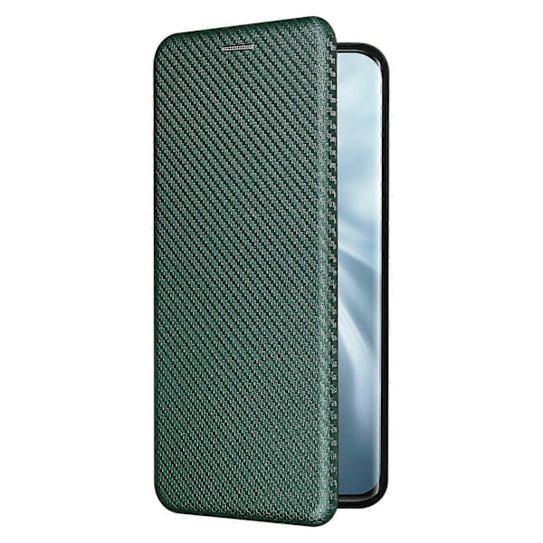 Carbon Fiber Tekstur Auto-absorberende Læder Standhone Shell Cover med Kort Slot til Xiaomi Mi 11