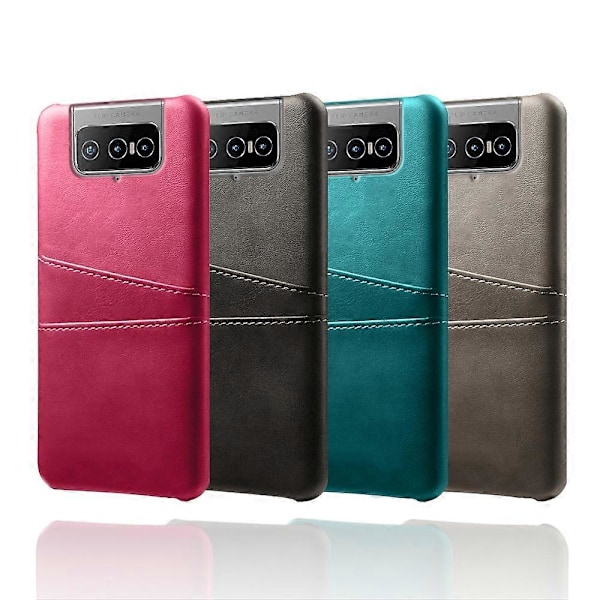 KSQ Nahkapäällysteinen PC-kotelo Matkapuhelimen Suojakotelo Kuori kahdella korttipaikalla Asukselle Multicolor Style E