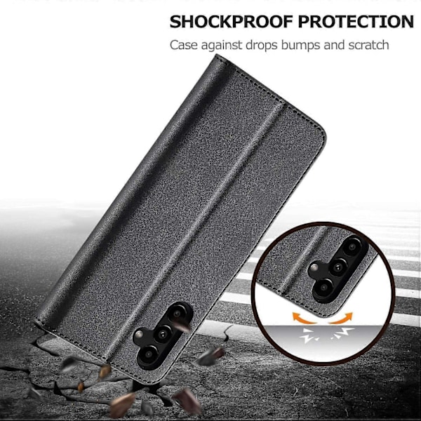 LC.IMEEKE Lommebokdeksel til Samsung Galaxy S23 FE PU-Lær Kalveskinntekstur Stativ Flip Cover Multicolor Style A