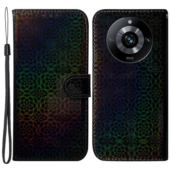 För Realme 11 Pro 5g/11 Pro+ 5g/narzo 60 Pro 5g Case Bländande cover med blommönster Black