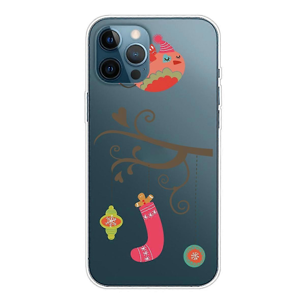 Til iPhone 16 Pro Max Cover Julemønster Print Blød TPU Telefon Cover - Sokker og Gaver Multicolor Branch