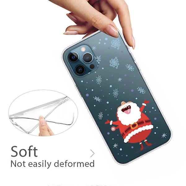 Til iPhone 16 Pro Max Cover Julemønster Print Blød TPU Telefon Cover - Sokker og Gaver Multicolor Santa and Snowflake
