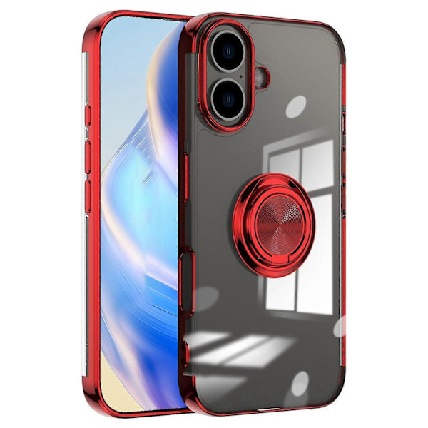 iPhone 16 Plus -kotelo, galvanointi, jalusta, TPU-puhelinkuori, magneettinen autoteline Multicolor Style E