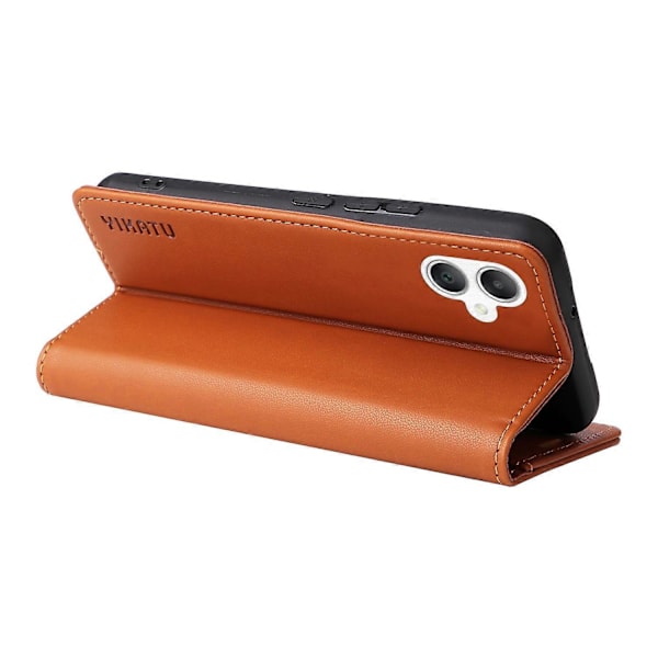 YIKATU YK-001 Etui til Samsung Galaxy A06 med stativ, læder telefoncover, stærk magnetisk lukning Multicolor Brown