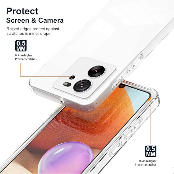 Til Xiaomi 13T/13T Pro Gennemsigtigt Cover TPU+PC Beskyttende Telefoncover Multicolor Style B
