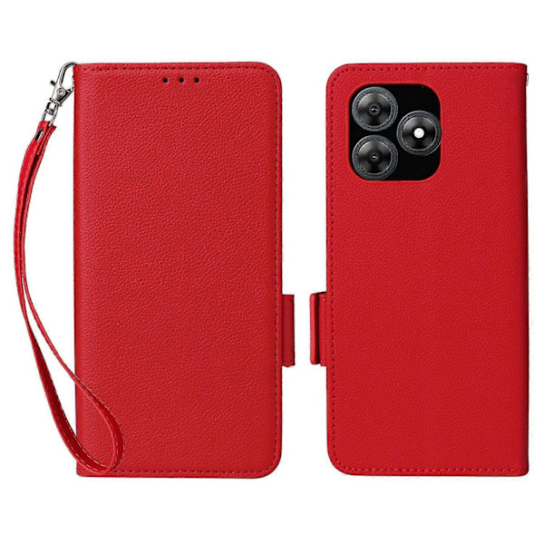 För Blackview Wave 8C Fodral Litchi Textur PU Läder Plånbok Flip Telefonfodral - Babyblå Multicolor Red