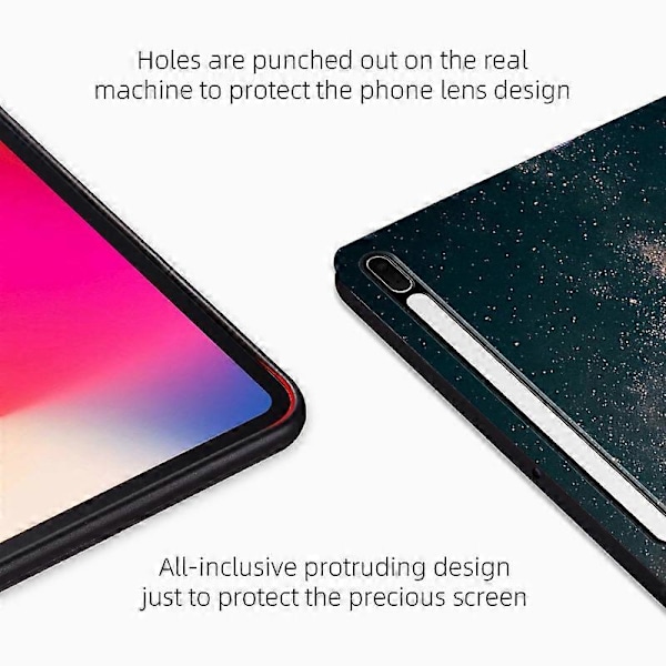 Til Samsung Galaxy Tab S7 FE/Tab S7+/Tab S8+ Etui Mønsterprint PU Læder Flip Cover med Støttefod Multicolor Style F