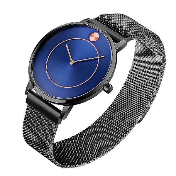 Skmei 9197 Simpelt Quartz Ur Til Damer Black Shell Blue Surface