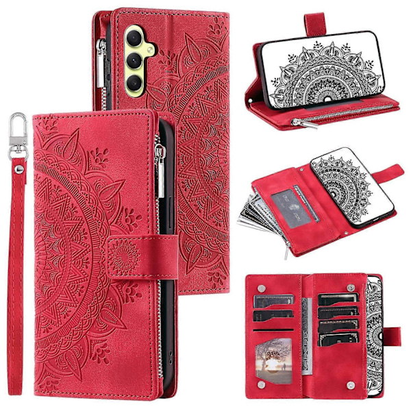 Til Samsung Galaxy A05s 4G Etui Telefon Cover Wallet PU Læder Stand Shell med Rem Multicolor Style D