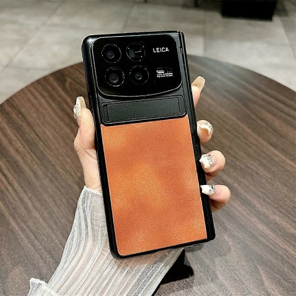 Xiaomi Mix Fold 4 5G -kotelo nahka+PC jalustalla - Vihreä Multicolor Orange