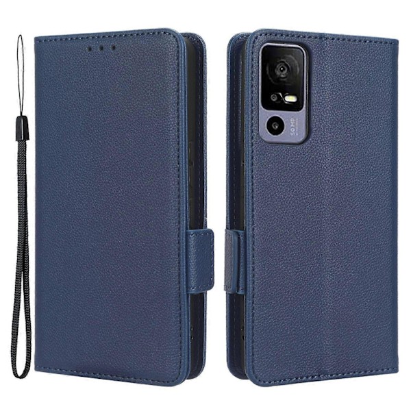 Læder Smartphone Etui til TCL 40R 5G, Dobbelt Magnetisk Lås Flip Wallet Stand Telefon Cover Multicolor Style F