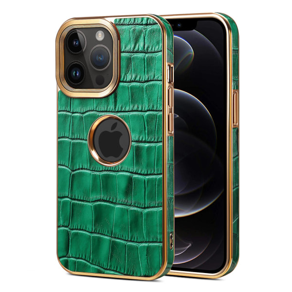 Crocodile Texture Case För Iphone 12 Pro Max Pc+tpu Galvaniserad cover Green