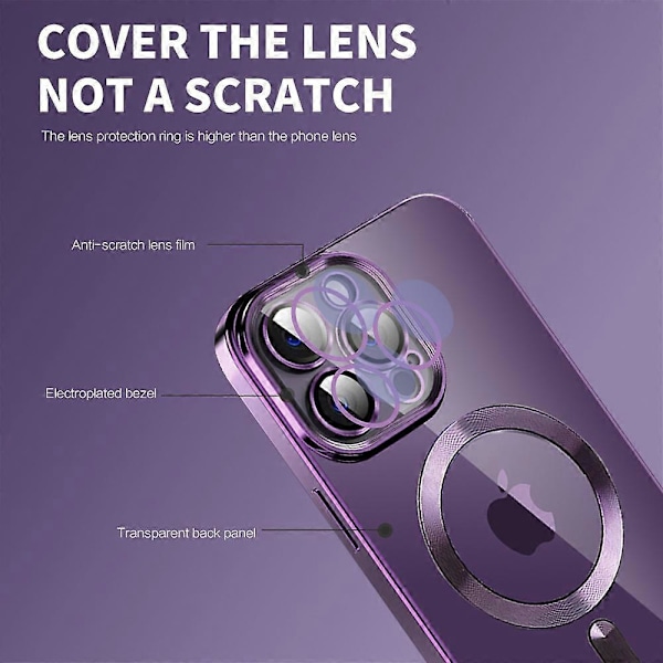 Telefoncover til iPhone 14 Pro Max Kompatibel med MagSafe CD Tekstur TPU+PC Telefoncover Multicolor Style A