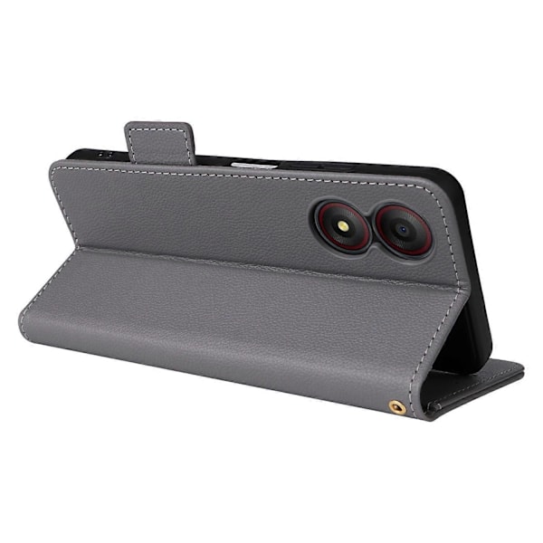 För ZTE Blade A34 Telefonfodral Läder Litchi Textur Skydd med Magnetisk Stängning - Multicolor Grey