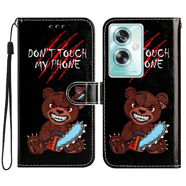 Til Oppo A79 5g / A2 5g Etui Mønsterprint Støtteben Magnetisk Lås Telefoncover Don t Touch