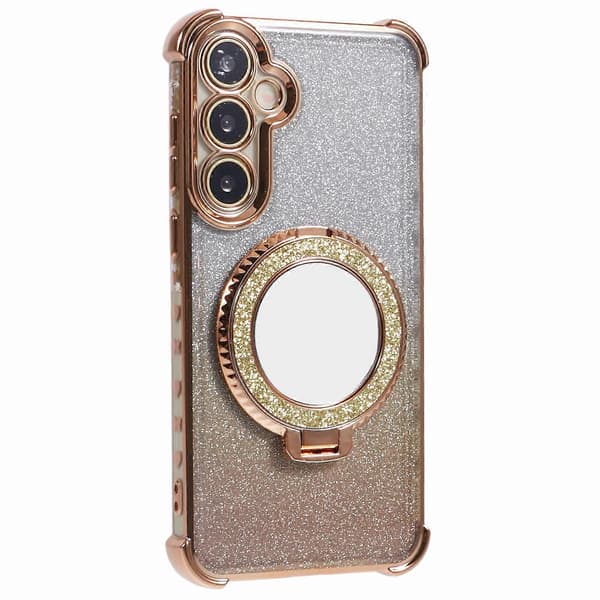 Glitter Gradient Kickstand TPU-telefondeksel til Samsung Galaxy A55 5G Multicolor Style C