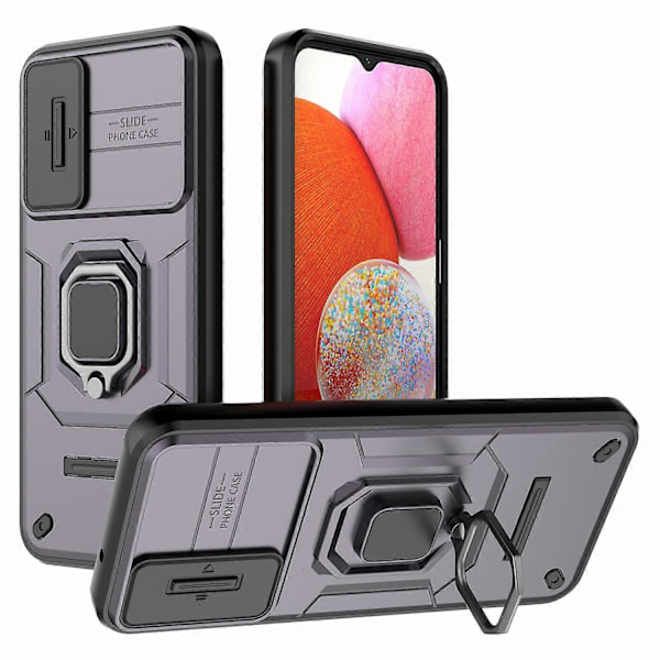 Baksida Skal för Samsung Galaxy A14 5G/A14 4G PC+TPU Telefonfodral Skjutbart Linsskydd Ställ Multicolor Style E