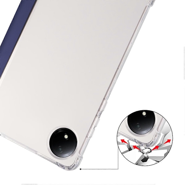 Xiaomi Redmi Pad SE 4G 8.7 tuuman kotelo kynäpaikalla, kolmiosainen jalusta PU-nahka + TPU-tablettisuojus Multicolor Dark Blue