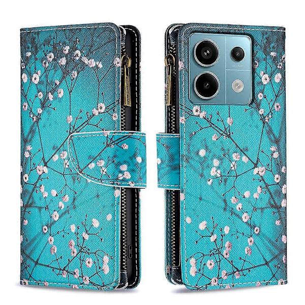 BF03 Lynlåspung i PU-læder med mønstertryk til Xiaomi Redmi Note 13 Pro 5G/Poco X6 5G Multicolor Plum Blossom