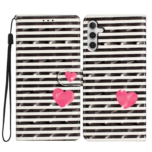 Plånboksfodral för Samsung Galaxy A15 5G PU-läder 3D-mönster Tryckt Telefonskal Multicolor Style E