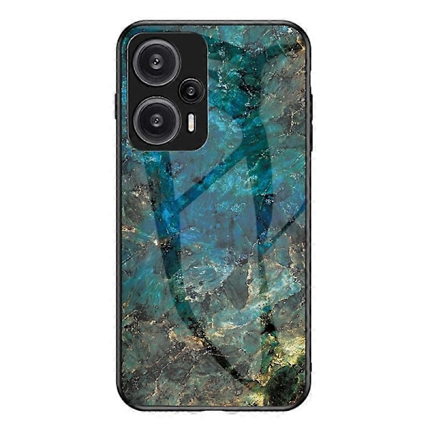 För Xiaomi Redmi Note 12 Turbo/Poco F5 5G Mobilskal Marmormönster Härdat Glas+PC+TPU Skydd Multicolor Style A