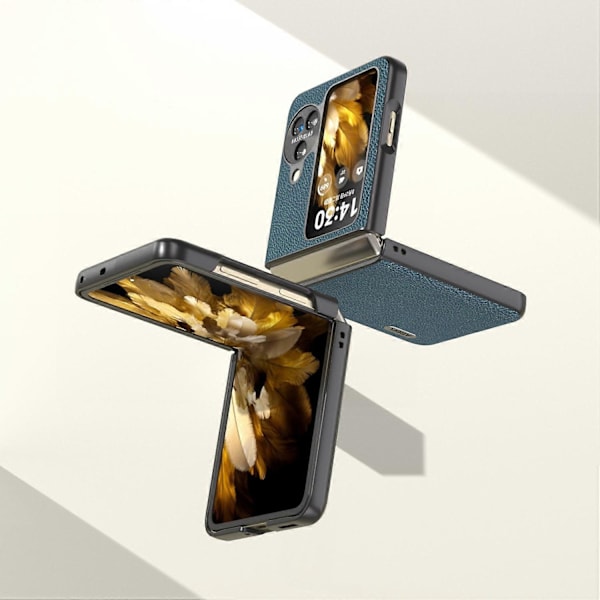 Ægte læder+PC beskyttende telefoncover til Oppo Find N3 Flip 5G Multicolor Style B