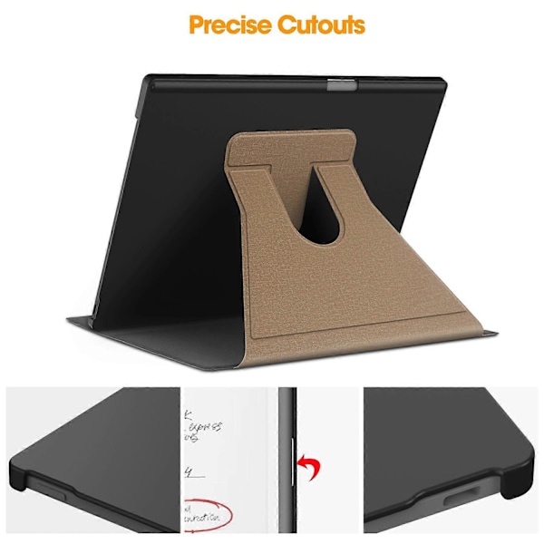 Til ReMarkable Paper Pro Etui Frontstøtte 360 Graders Roterende Stativ PC+PU Læder E-Reader Cover Multicolor Apricot