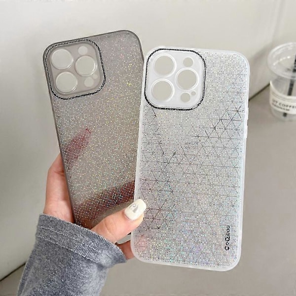 Q.COO TPU-etui til iPhone 14 Pro med skinnende aurora-effekt og præcise udskæringer Multicolor Style C