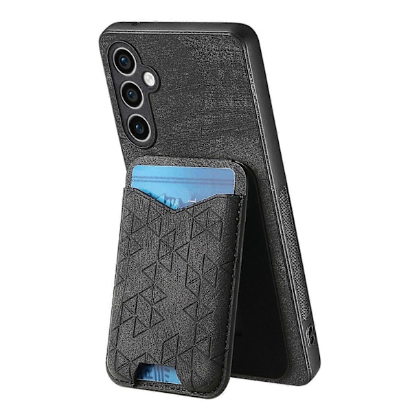 Til Samsung Galaxy S23 FE Etui med Præget Mønster Kortholder Støtteben Læder Bagcover Multicolor Style D