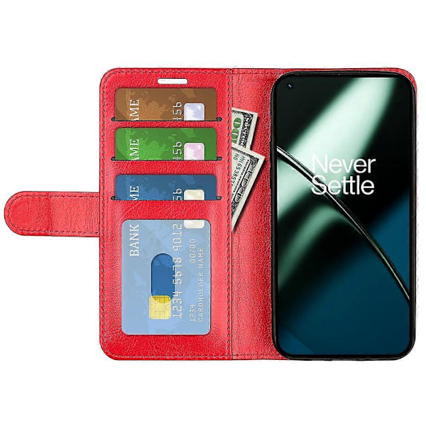 För OnePlus 11 5G Fullständigt Skydd PU Läder Magnetiskt Telefonfodral Ställ Plånbok Flip Telefon Skydd Multicolor Style A
