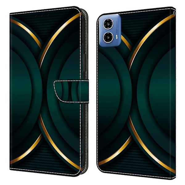 Læder Stand Cover med 3D-mønster og pung til Motorola Moto G24 Power Multicolor Style I