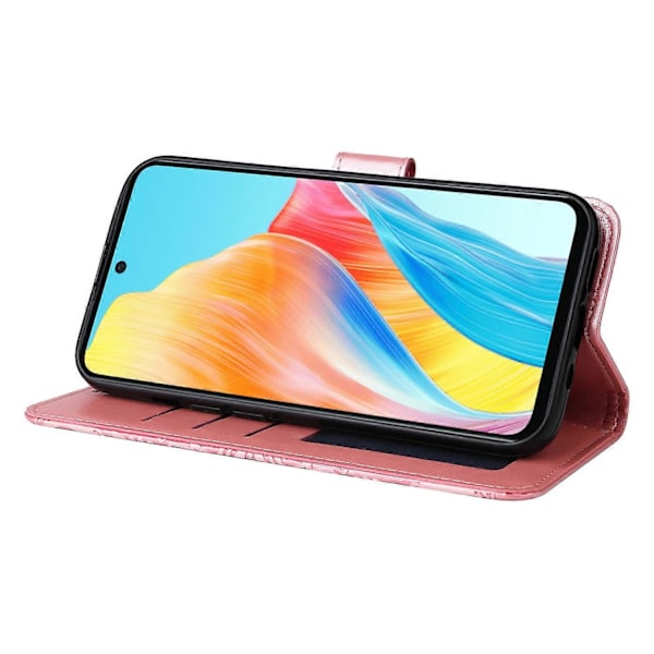 Mobiltelefonetui til Oppo A58 4G, Wallet Stand Shell PU Læder Solsikke Præget Telefoncover Multicolor Style E