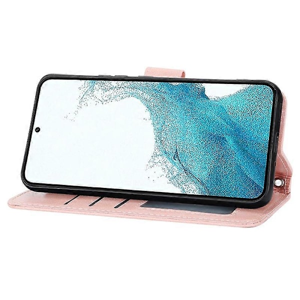 Til Samsung Galaxy S23 FE Etui Lynlås Pung PU Læder Støtteben Mobiltelefon Cover med 2 Stropper Multicolor Style C