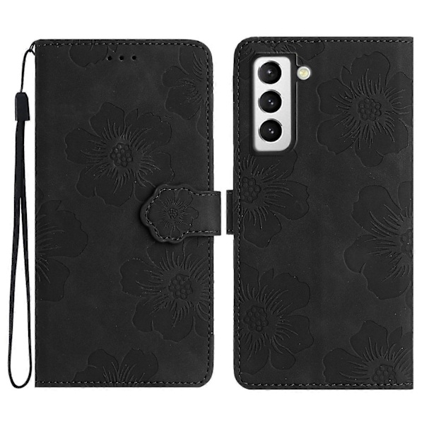 Til Samsung Galaxy S22 5G Stødsikkert PU Læder Telefon Cover Stativ Wallet Blomster Præget Telefon Cover Multicolor Style E