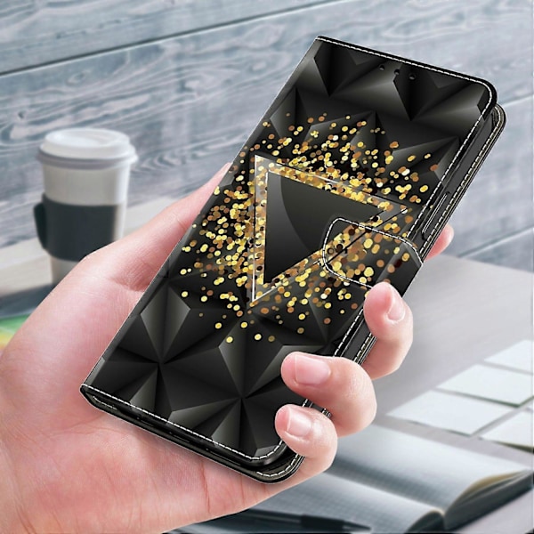 iPhone 16 -kotelo PU-nahkainen lompakkokotelo jalustalla Multicolor Style B