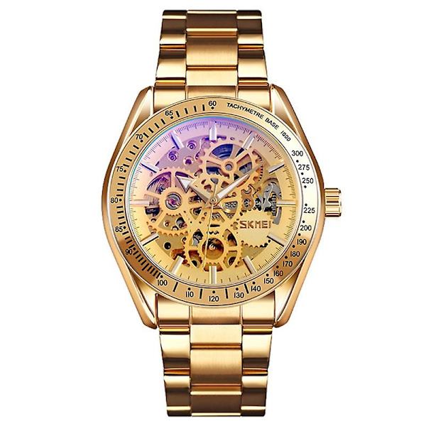 Skmei 9194 Herre Automatisk Skelet Mekanisk Ur Guld Gold