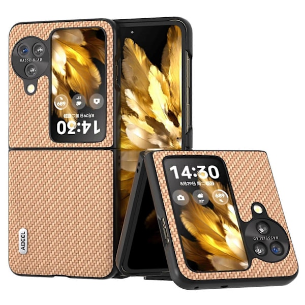 Oppo Find N3 Flip 5G PU-nahkapäällysteinen PC-kotelo hiilikuitukuvioinen suojapuhelinkotelo Multicolor Style B