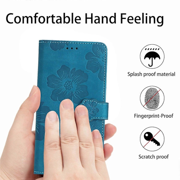 Blomsterpræget PU læder standpung cover til iPhone 11 mobiltelefon etui Multicolor Style A
