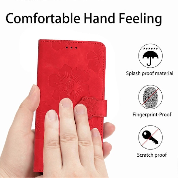 Blomsterpræget PU læder standpung cover til iPhone 11 mobiltelefon etui Multicolor Style D